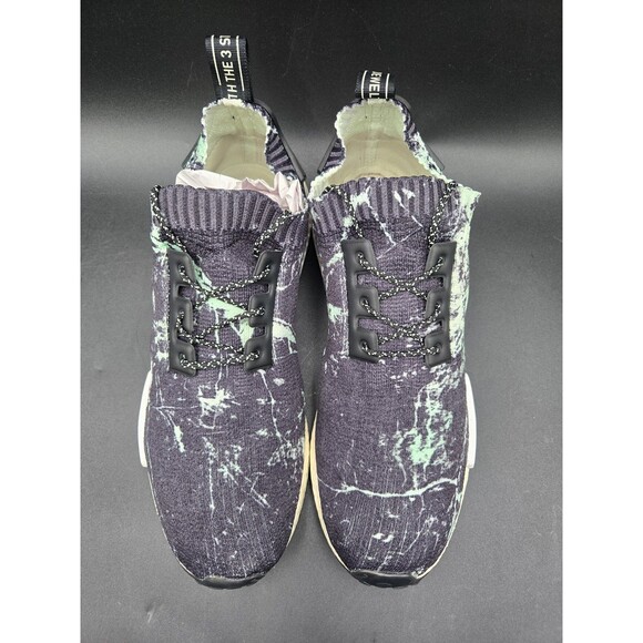 Adidas NMD R1 STLT Primeknit Shoes Mens Size 12 Black Green Marble Boost BB7996 main image 5